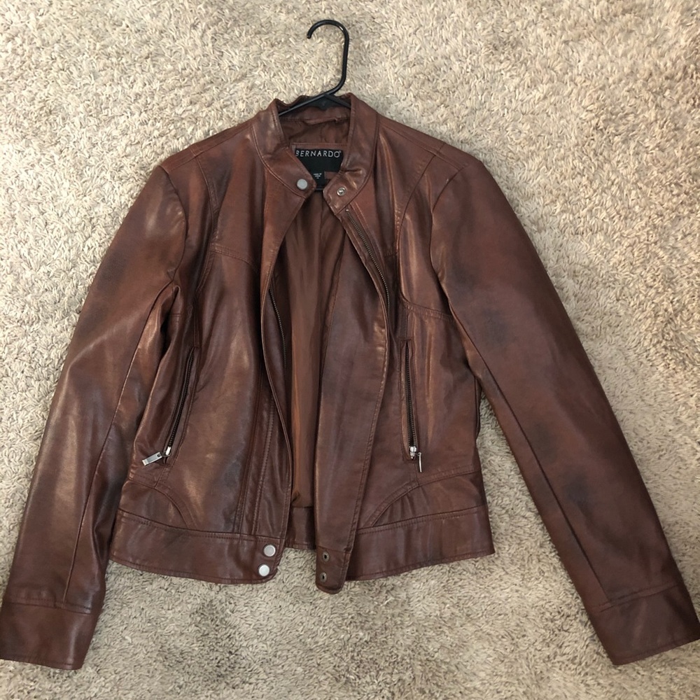 Bernardo brown faux leather jacket